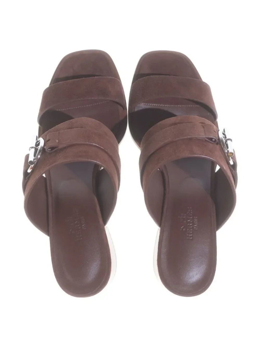 Hermes Platform Sandals Brown